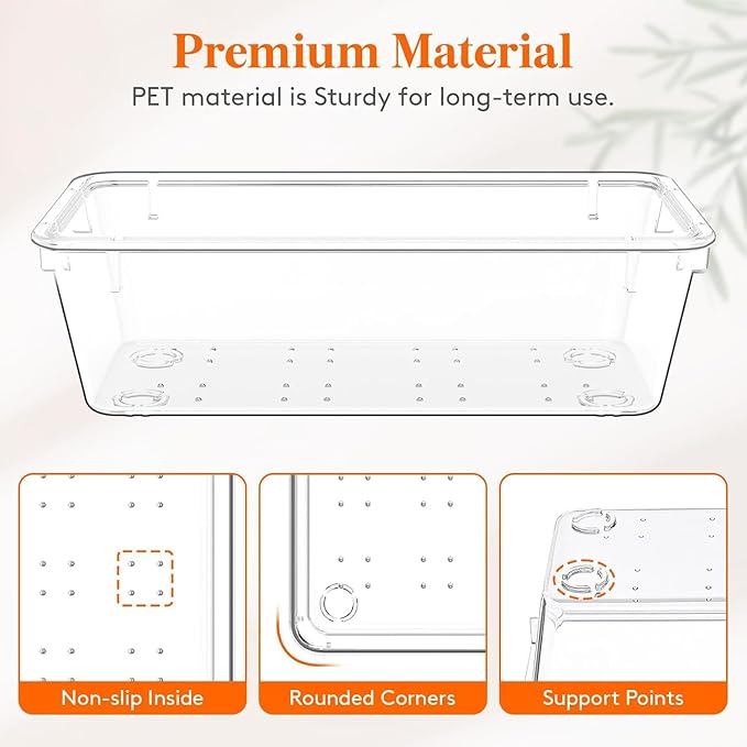 8-Pack Clear Plastic Drawer Organizer Trays – Large Dividers - Image 3