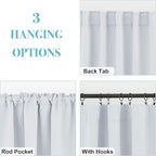 RYB HOME Small Window Curtains Blackout, Privacy Thermal Insulating Drapes - Image 6