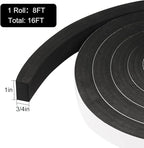 2 Rolls Foam Tape Weather Stripping Door Seal, Adhesive Closed Cell Weather - Image 2