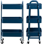 AGTEK Makeup Cart, Movable Rolling Organizer Cart, 3 Tier Metal Utility Cart - Image 9
