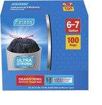 Feisco 6-7 Gallon Black Trash Bag, Medium Drawstring Garbage Bag Trash Can Liner - Image 2