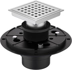 4-3/8 Inch Square Shower Drain Chrome, Bathroom Floor Drain, Stainless Steel by Dilvii