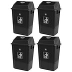 4-Pack 13 Gallon Plastic Swing Top Kitchen Trash Can, Garbage Bin by Nihenok