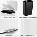 13.2 Gal Kitchen Trash Can, 50L Recycling or Garbage Bin, Brushed Stainless - Image 7