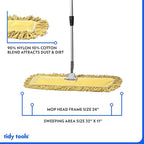 24 Inch Yellow Commercial Dust Mop & Floor Sweeper - Image 3