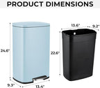 8 Gal Kitchen Trash Can, 30L Recycling or Garbage Bin, Brushed Stainless Steel - Image 2