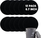 12 Pack - 6.7 Inch Round Compost Bin Charcoal Filters, Extra Thick Activated by Holismo