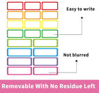 STARLIBOO Colored Labels, Removable Labels Stickers, Self-Adhesive Rectangular - Image 3