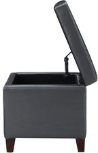Adeco Bonded Leather Square Tufted Cubic Cube Storage Footstool, - Image 8