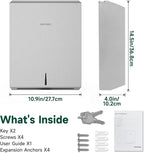Commercial Paper Towel Dispenser Wall Mount 400-Sheet Capacity Brushed - Image 8