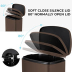 8 Gal Kitchen Trash Can, 30L Recycling or Garbage Bin, Brushed Stainless Steel - Image 3