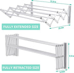 X-cosrack Wall Mounted Clothes Drying Rack, 31.9" Wide Large Rustproof - Image 3