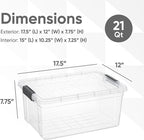 Superio Storage Bins with Lids- 4 Pack, 21 Qt Clear Boxes - Image 2