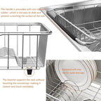 Stainless Steel Dish Drying Rack, Expandable Fruit & Vegetable Drain Rack over - Image 8