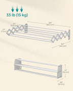 SONGMICS Clothes Drying Rack, Wall-Mounted Drying Rack Clothing, Accordion - Image 7