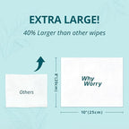 WhyWorry Flushable Wipes for Adults, Extra Large 8"x10" Butt Wipes for Personal - Image 2