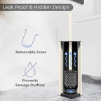 BVL Toilet Brush and Holder Set White Freestanding - Image 6