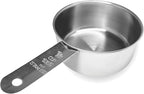 1/2 Cup Stainless Steel Measuring Cup | Sturdy Metal 125 ml | 125 cc | 4 oz | by Knupp+Co.