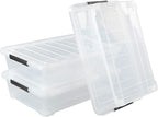 3-Pack Plastic Under Bed Storage Box Container, 40 Quart Clear Stackable - Image 7