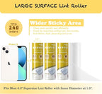 Large Surface Lint Roller Extra Sticky Refills, Total 240 Easy Tear Sheets - Image 2