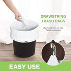 1.6 Gallon/220pcs Strong Drawstring Trash Bags Garbage Bags by Teivio, Bathroom - Image 5