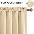 DWCN Beige Blackout Curtains for Bedroom – Rod Pocket Thermal Insulated Energy - Image 4