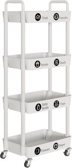 Laiensia 4-Tier Storage Cart, Mobile Shelving Unit Cart - Image 8