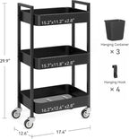 3 Tier Rolling Cart, Utility Cart - Image 4