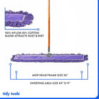 36 Inch Purple Commercial Dust Mop & Floor Sweeper – Wood Handle Floor Mop - Image 3