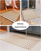 PADOOR Shower-Mat Non Slip, Heavy Duty Bathtub-Mat Curlable Quick Drain Sturdy - Image 6