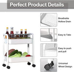 Melody House 2-Tier Utility Rolling Cart Storage Organizer Sofa Side Table - Image 3