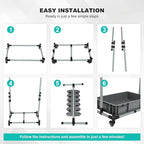 Rolling Cleaning Cart with Mop & Broom Organizer, Movable Floor-Mounted Mop - Image 6
