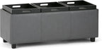 SIMPLIHOME Avalon 42 inch Wide Contemporary Rectangle Storage Ottoman in Stone - Image 11