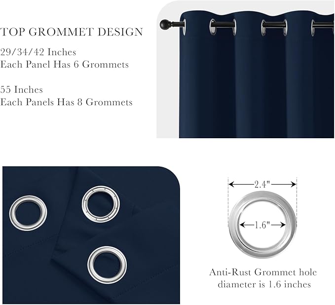 PONY DANCE Navy Blue Blackout Curtains - Image 4
