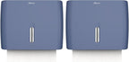 Commercial Paper Towel Dispenser Wall Mount Blue Pack of 2 Fits Multifold Paper by PLUSSEN