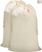 Canvas Laundry Bag with Handles & Drawstring 23.6"x35", Dirty Clothes Travel Bag by CALACH