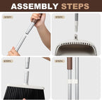 54" Long Handled Broom and Dustpan Set - Image 3