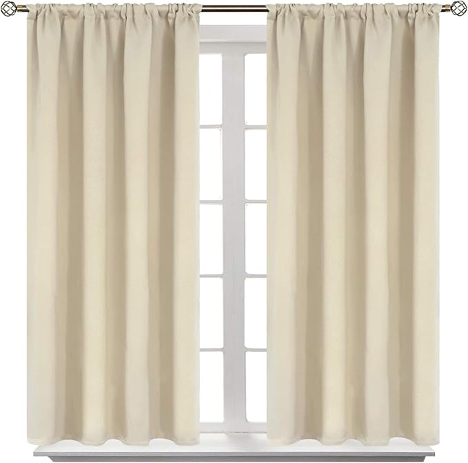 BGment Beige Blackout Curtains for Short Window by BGment