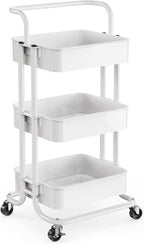 Pipishell 3 Tier Mesh Utility Cart, Rolling Metal Organization Cart by Pipishell