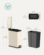 SONGMICS Slim Trash Can, 13-Gallon Garbage Can - Image 6