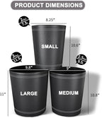 KINGFOM 3 Pack PU Leather Small Office Trash Can Wastebasket, Round Garbage - Image 5