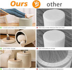 Round Set of 2 Ottoman with Storage-Upholstered Velvet Vanity Stool - Image 5