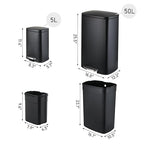 Arlopu 13.2+1.3 Gallon Step Trash Can, Stainless Steel Garbage Bin, Soft-Close - Image 2