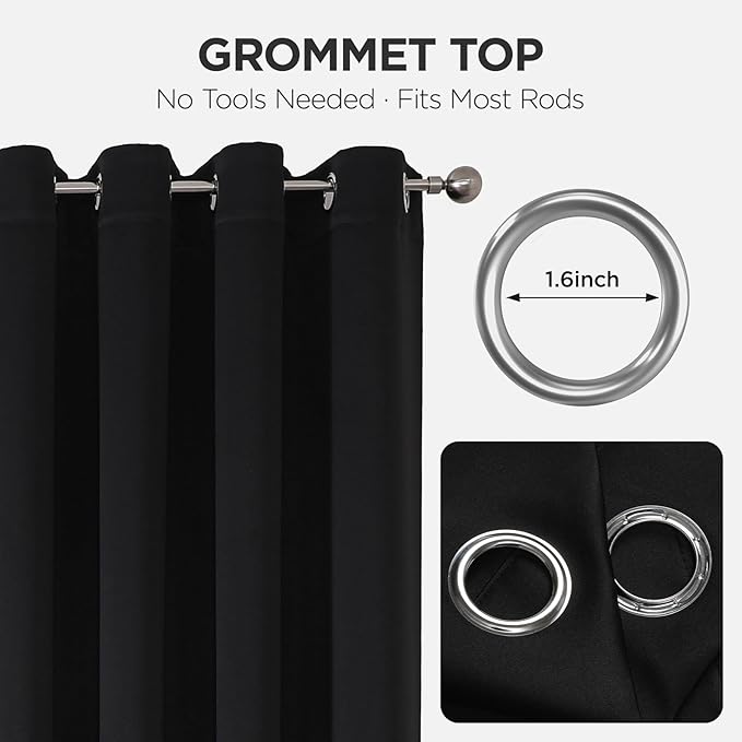 Joydeco Blackout Door Curtain for Doorway Privacy 72 Inches Long, Grommet - Image 9