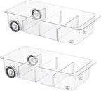 Fridge Organizer Bins With Wheels, 2 Pack Roll Out Refrigerator Organizers And by LXLXXL