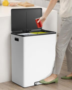 Garvee Dual Trash Can for Recycling and Trash, 2 x 30 L Stainless Steel Kitchen - Image 7