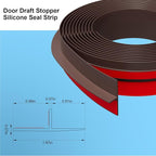 T-Shaped Door Draft Stopper, 1.97 in x 20 Ft Silicone Seal Strip - Image 2