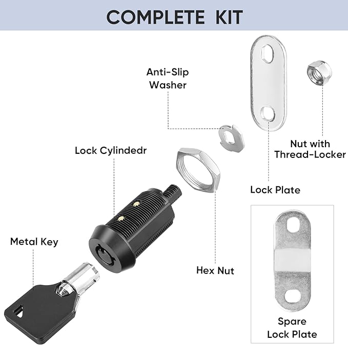 PTEROMY 5 Pack Heavy Duty Cabinet Lock - Image 5