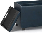 SIMPLIHOME Avalon 42 inch Wide Contemporary Rectangle Storage Ottoman in - Image 8