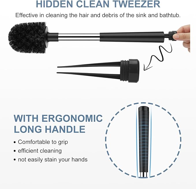 SetSail Toilet Brush and Holder 3 Pack, Self Closing Lid Toilet Bowl Brushes - Image 3